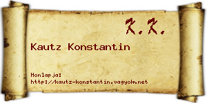 Kautz Konstantin névjegykártya